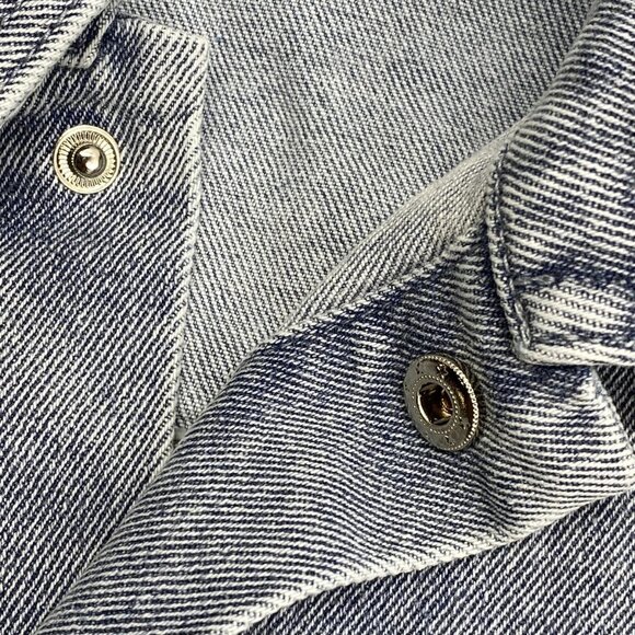 NEW MIXED EMOTION Paisley Denim Short-Sleeve Snap-Down Shirt – Blue – Size M - Picture 2 of 15